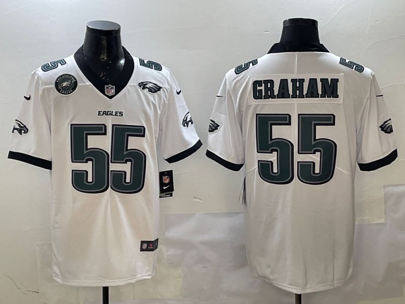 Men Philadelphia Eagles #55 Graham White Second generation Nike 2025 Limited NFL Jersey style 6->philadelphia eagles->NFL Jersey
